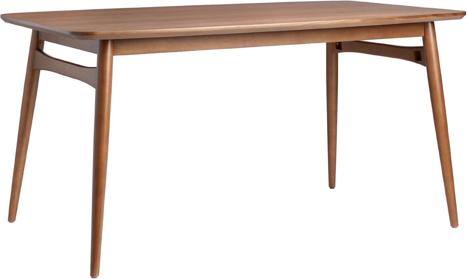 Walker Edison 59" Mid-Century Wood Tapered Leg Dining Table, Walnut