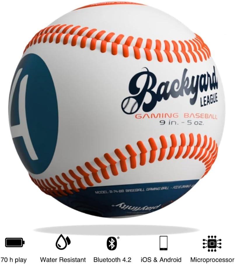 Playfinity Backyard League Gaming Baseball For Kids | Real Baseball with Sensors and App | Play, Train, Analyze and Connect with Others - White