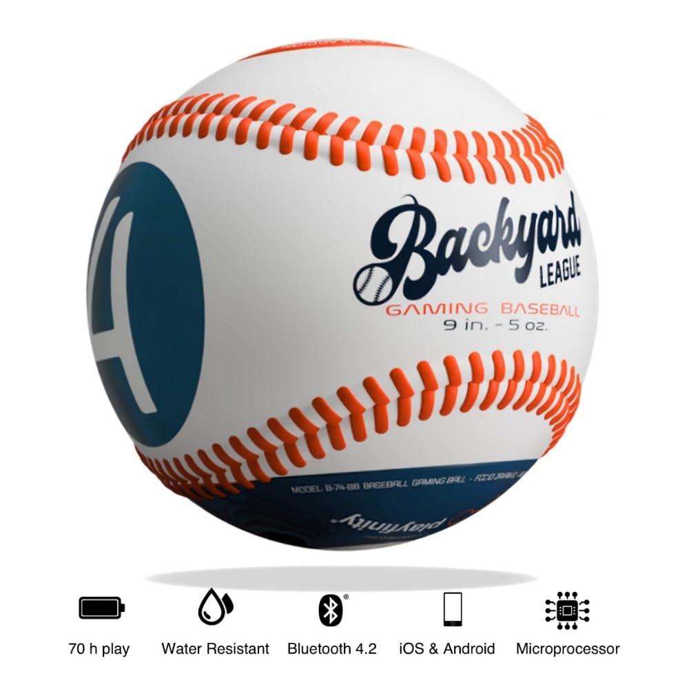 Playfinity Backyard League Gaming Baseball For Kids | Real Baseball with Sensors and App | Play, Train, Analyze and Connect with Others - White