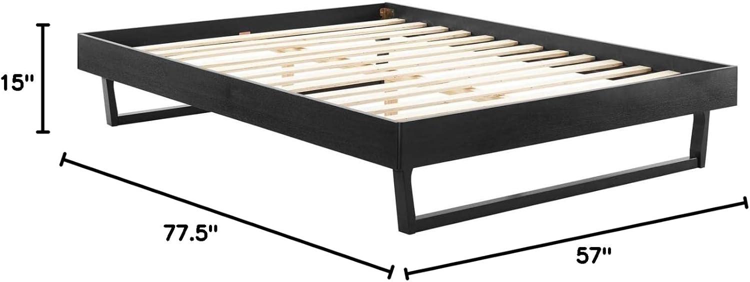 Modway Billie Full Rubberwood and MDF Wood Platform Bed Frame in Black