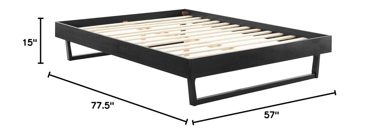 Modway Billie Full Rubberwood and MDF Wood Platform Bed Frame in Black