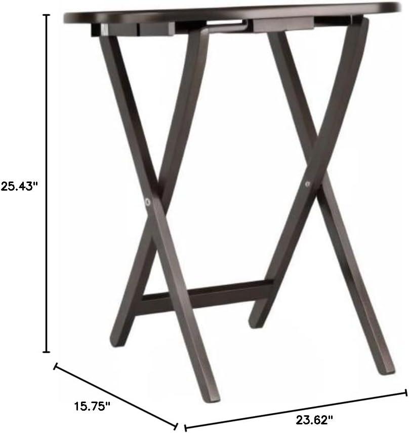 2pc Alex Snack Table Set Natural - Winsome: Solid Wood, Foldable, No Assembly Required
