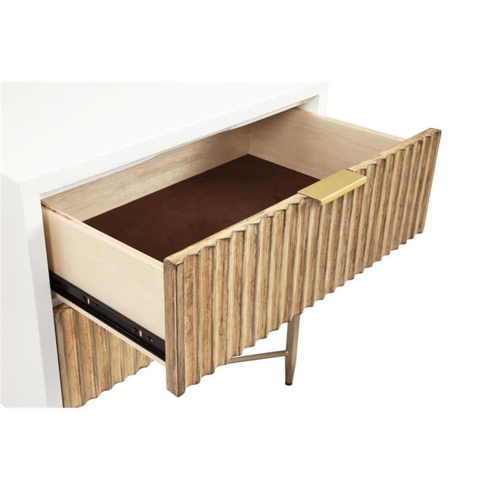 Origins by Alpine Larsen 2 Drawer Nightstand in Black
