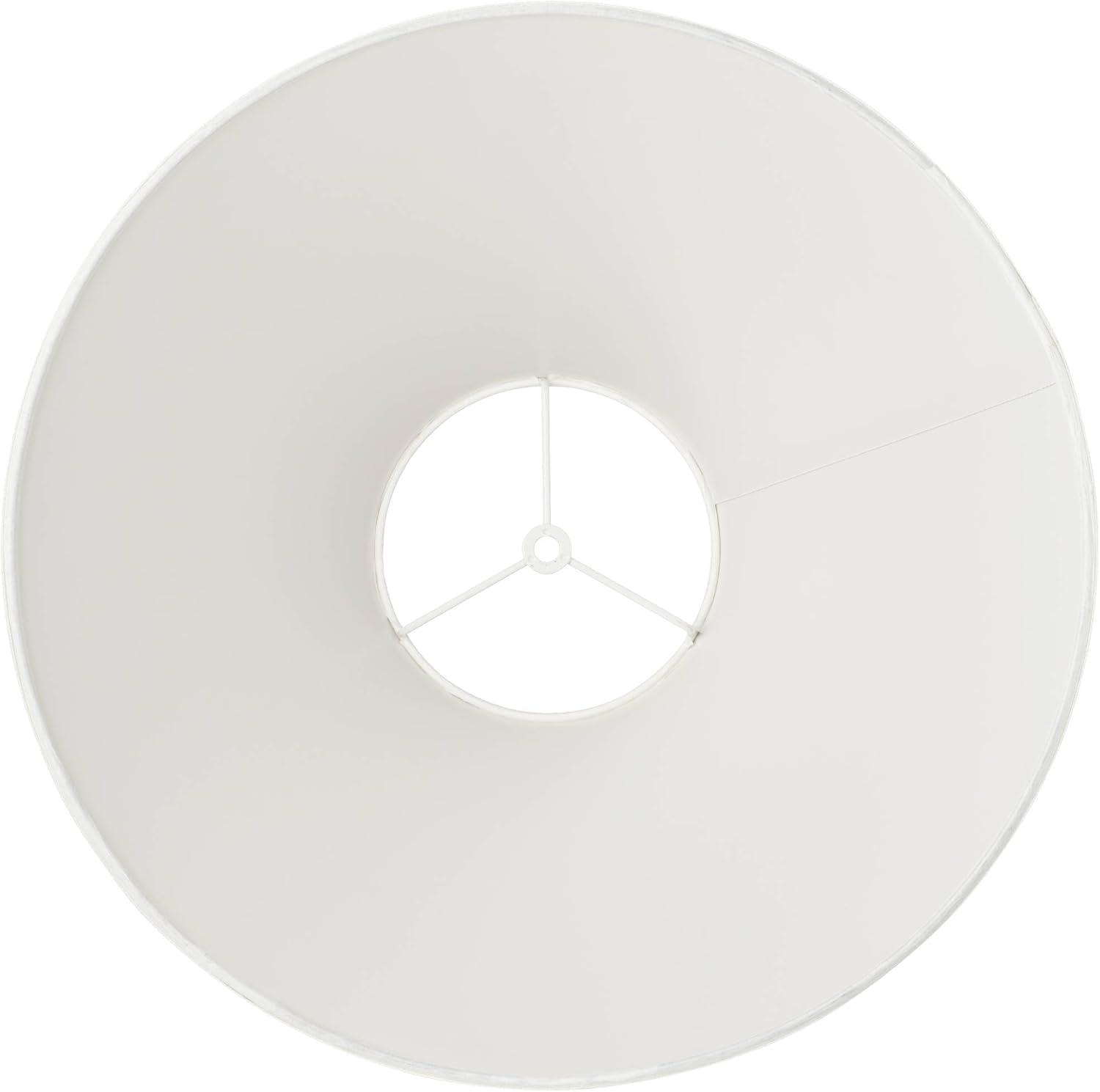 Springcrest Set of 2 Empire Lamp Shades White Linen Chimney Large 6" Top x 17" Bottom x 10" High Spider Harp and Finial Fitting