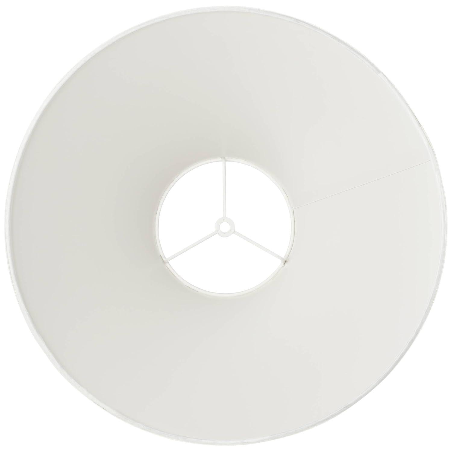 Springcrest Set of 2 Empire Lamp Shades White Linen Chimney Large 6" Top x 17" Bottom x 10" High Spider Harp and Finial Fitting