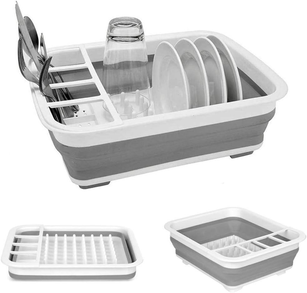 Collapsible Dish Rack Storage Rack Cutlery Rack Space Saving for Kitchen counter RV Campers Travel Trailer