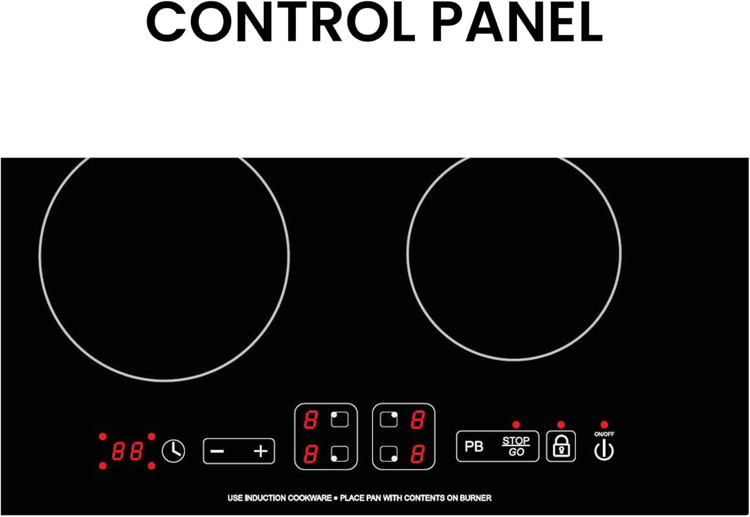 36" Black Ceramic 5-Burner Induction Cooktop with Touch Control