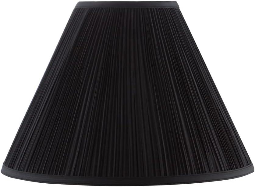 Aspen Creative 33192, Transitional Hardback Empire Shaped Mushroom Pleated Black Spider Shade, 6" Top x 16" Bottom x 12" Slant