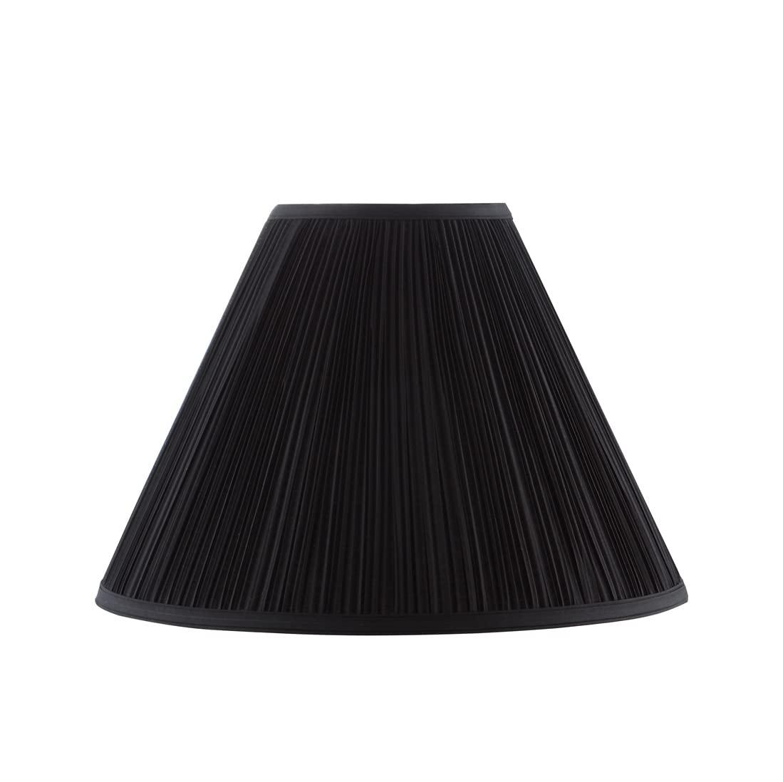 Aspen Creative 33192, Transitional Hardback Empire Shaped Mushroom Pleated Black Spider Shade, 6" Top x 16" Bottom x 12" Slant