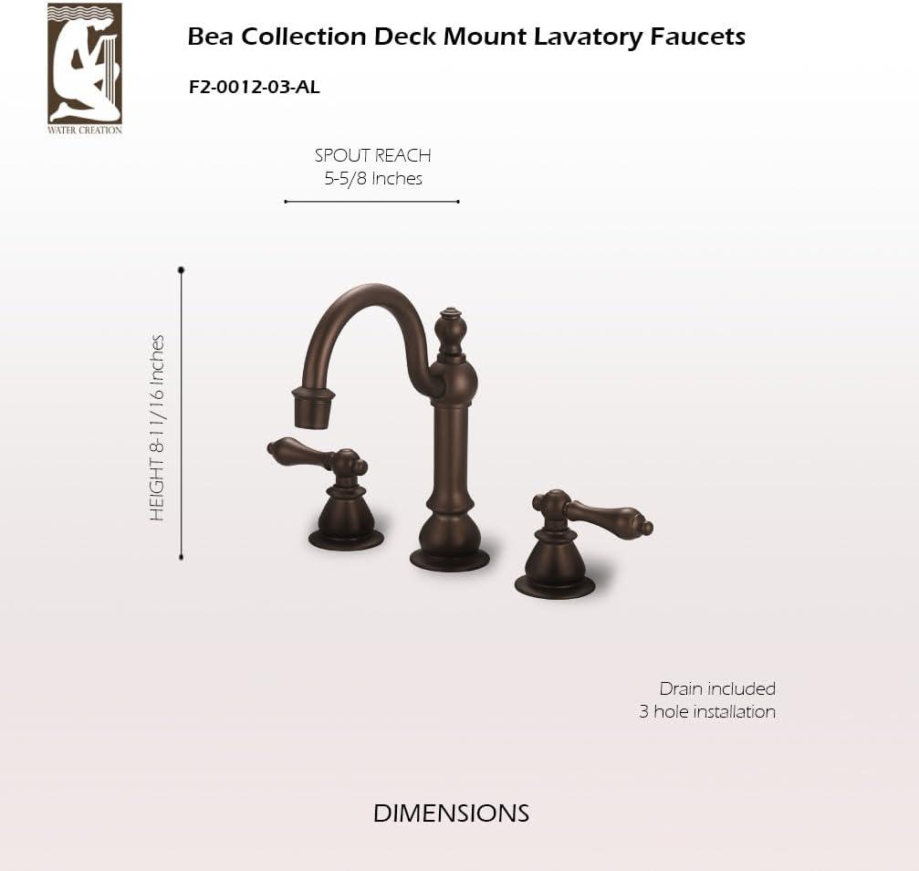 Vintage Widespread 2-handle Bathroom Faucet with Drain Assembly