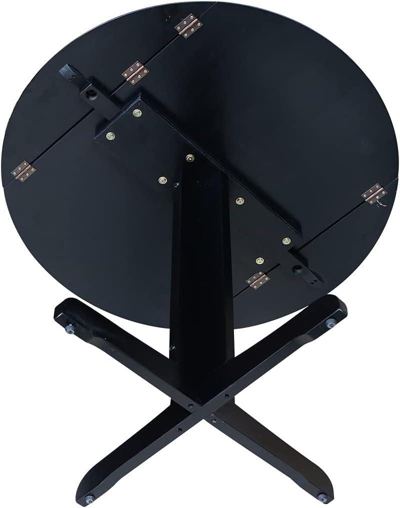 36" Dual Dining Drop Leaf Dining Table Black - International Concepts