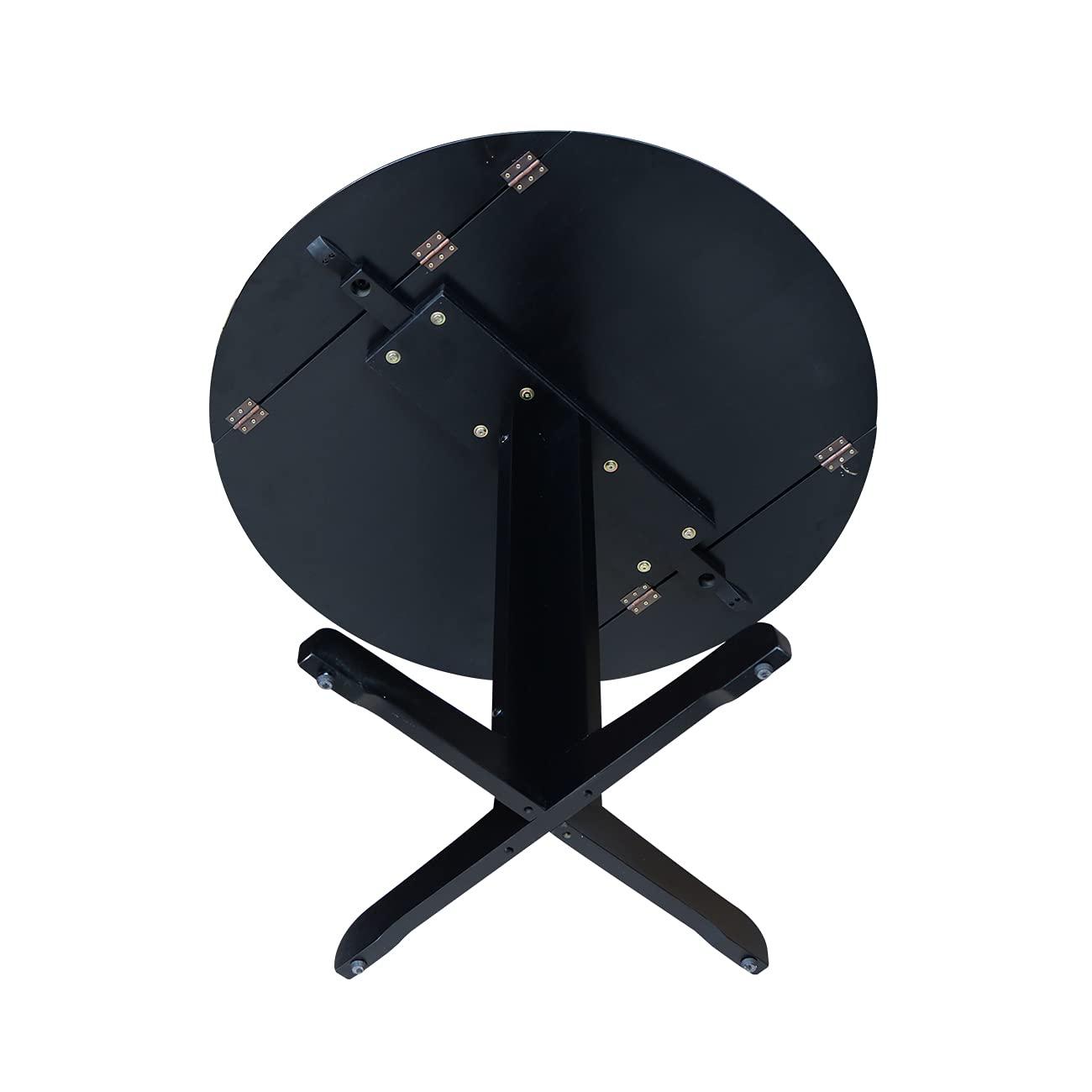 36" Dual Dining Drop Leaf Dining Table Black - International Concepts