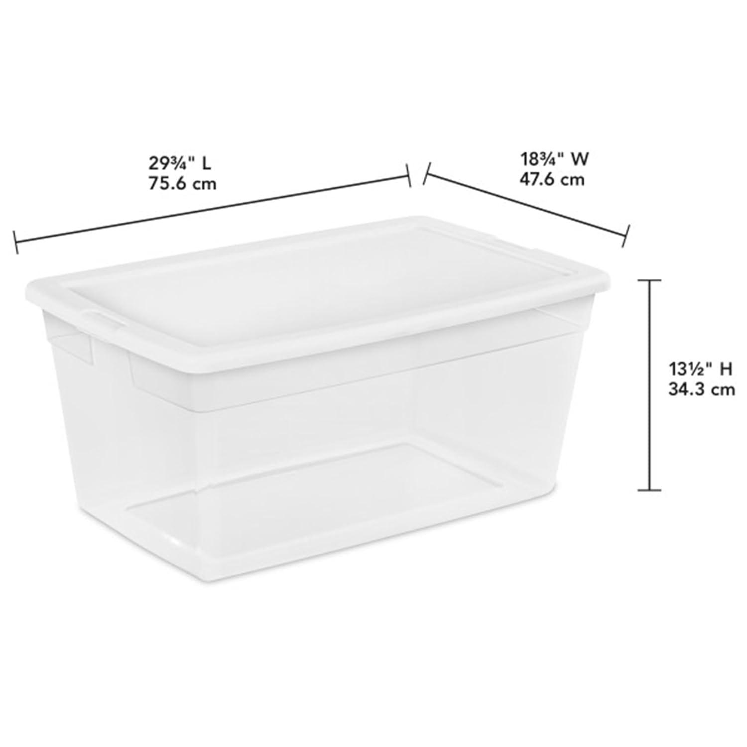 Sterilite Sterilite Storage Box, Stackable Bin with Lid, Plastic Container to Organize Shoes and Crafts on Closet Shelves