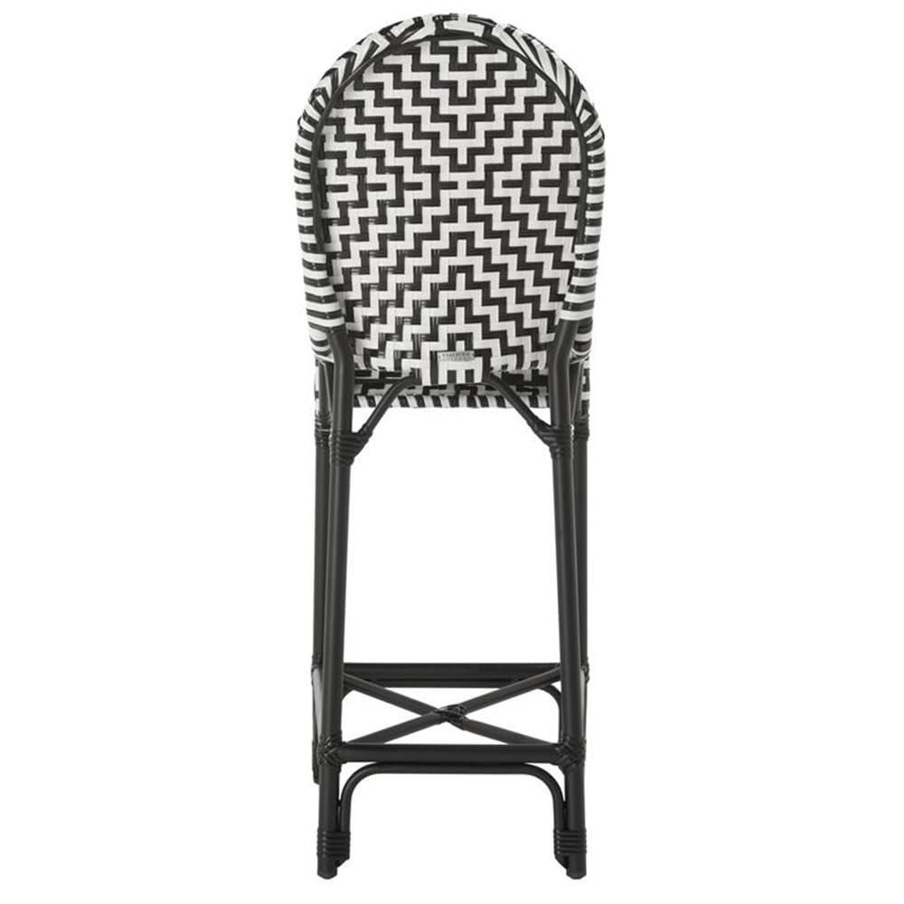 Tilden Barstool - Indoor/Outdoor - PAT4021 - Black/White - Safavieh