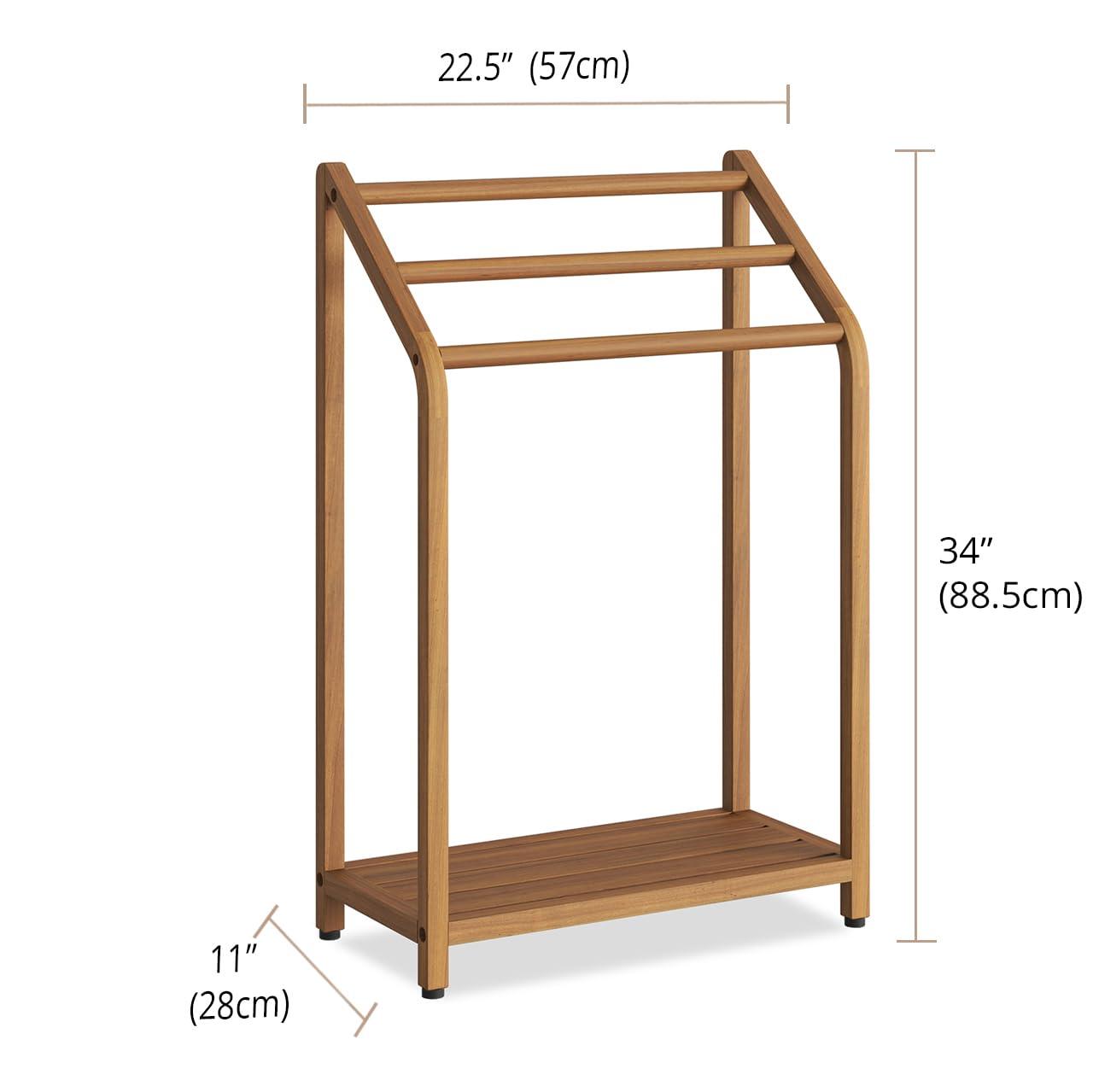 Aqua Teak Sula Wood 3 Freestanding Towel Stand 325
