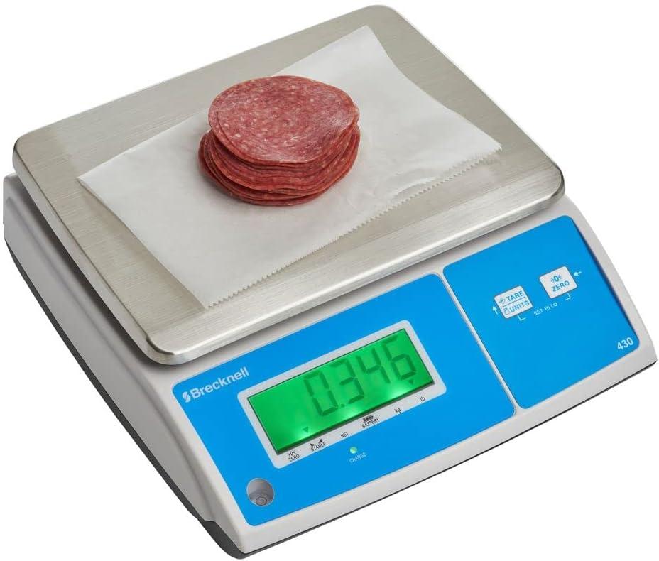 Brecknell Model 430 Digital Portion Control Scale White/Silver/Blue 30 Lbs. Capacity 430-30