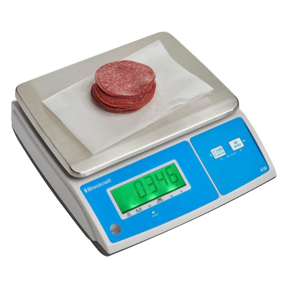 Brecknell Model 430 Digital Portion Control Scale White/Silver/Blue 30 Lbs. Capacity 430-30
