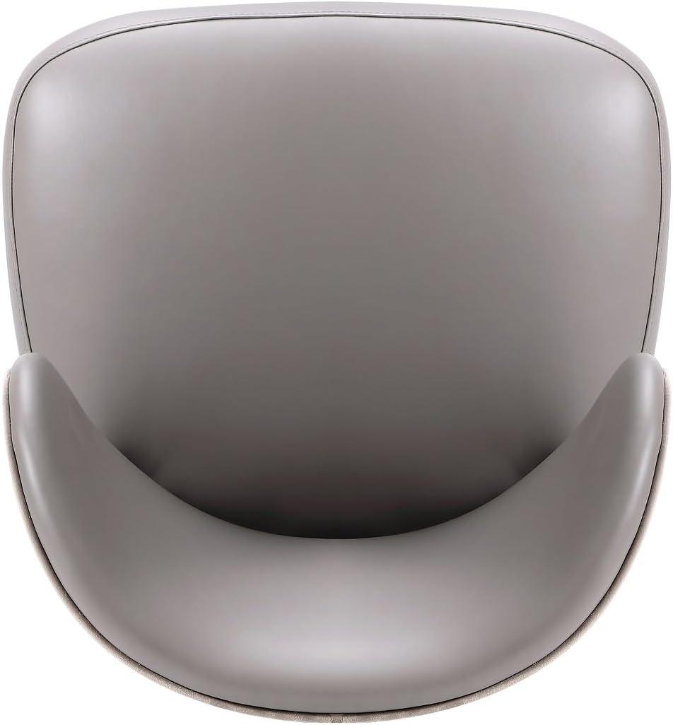 Modern Strine Dining Chair Upholstered in Velvet and Leatherette with Solid Wood Legs in Dark Taupe - Set of 2