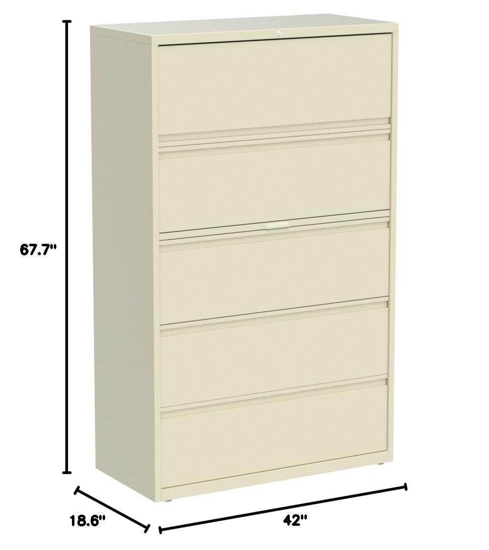Inbox Zero Pabel 42'' Wide 5 -Drawer Steel File Cabinet