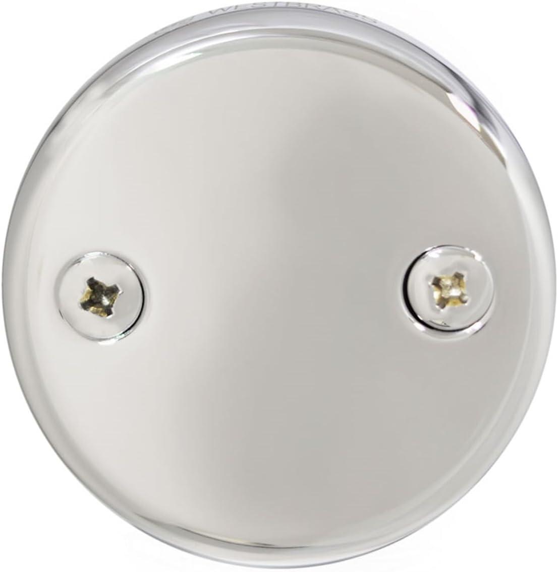 Westbrass 5-1/4" Front Diverter Tub Spout with Tip-Toe Drain and 2-Hole Overflow Trim CO531-26