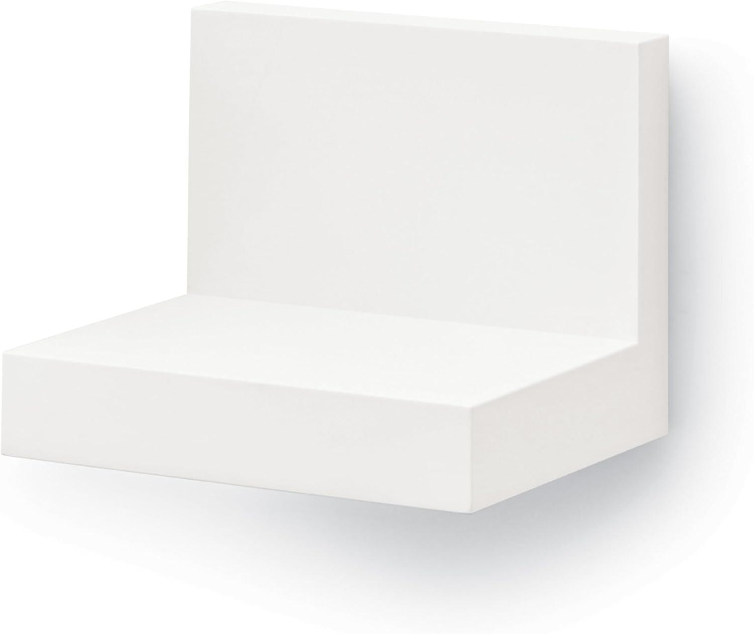Command Display Ledges White: Floating Wall Shelf Set, 2 Picture Ledges, Off-White, Plastic, No Tools Needed