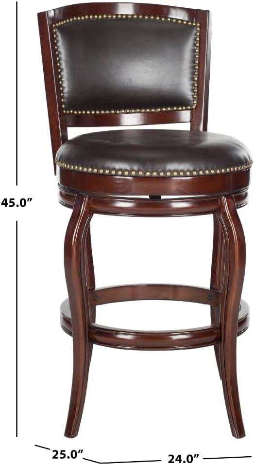 SAFAVIEH Pasquale Industrial Swivel Bar Stool with Footrest, Sierra/Brown