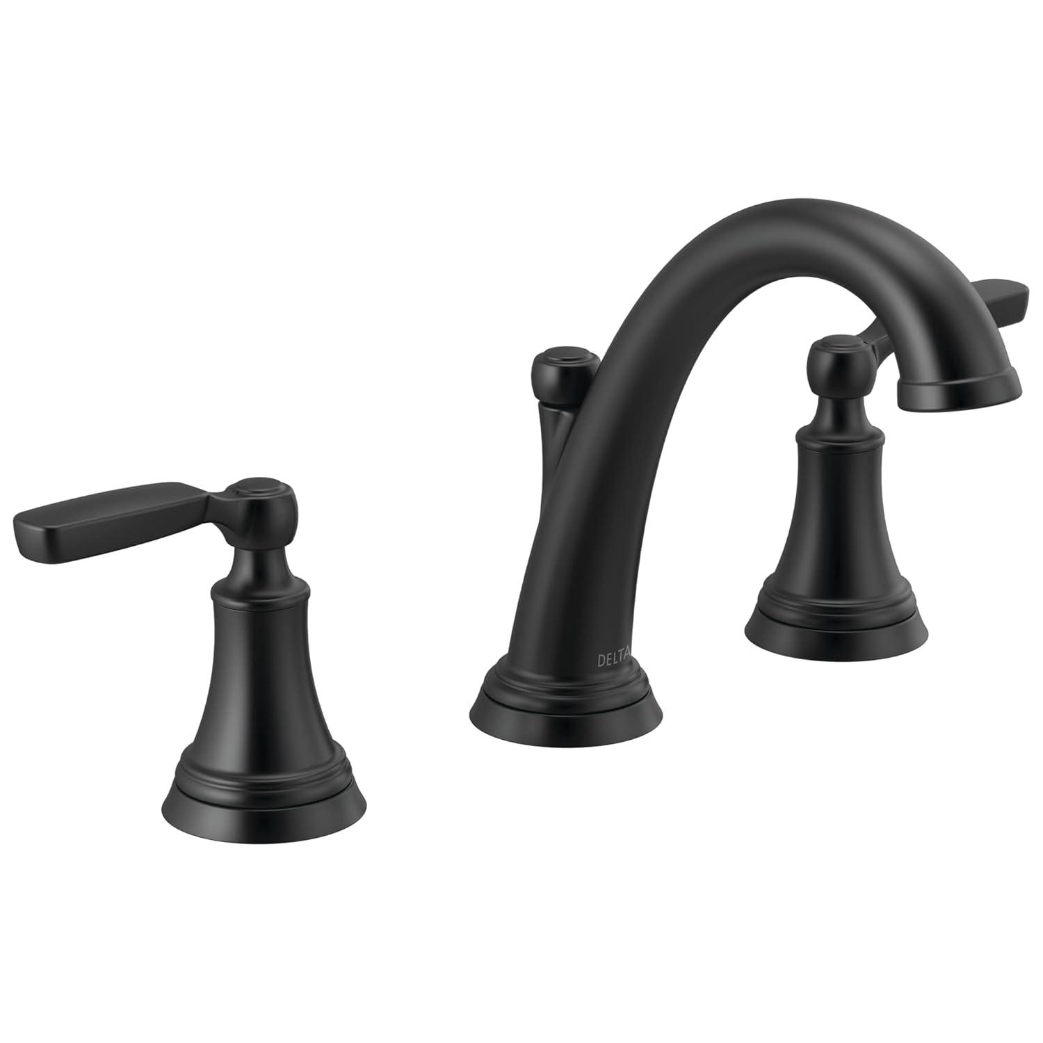 Woodhurst Widespread Bathroom Faucet 3 Hole, 2-handle Bathroom Sink Faucet with Drain Assembly