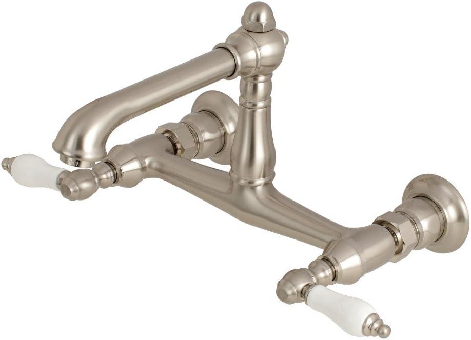 Kingston Brass English Country Two-Handle 2-Hole Wall Mount Bathroom Faucet