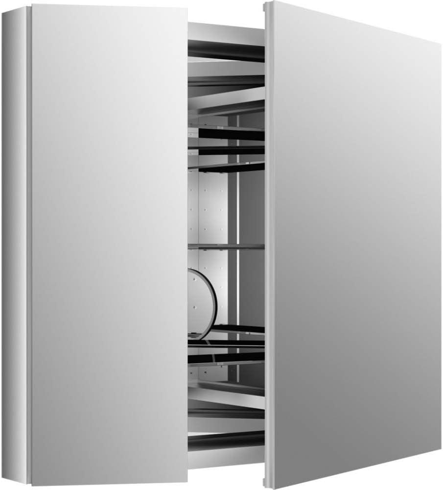 Verdera® Aluminum Medicine Cabinet with Adjustable Flip Out Flat Mirror, 34" W x 30" H