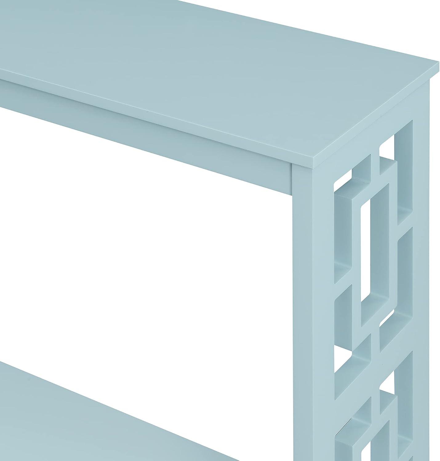 Convenience Concepts Town Square Console Table with Shelf, Sea Foam Blue