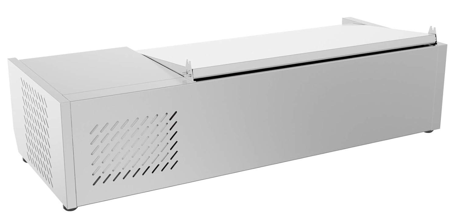 KoolMore 71 in. Eight Pan Refrigerated Countertop Condiment Prep Station