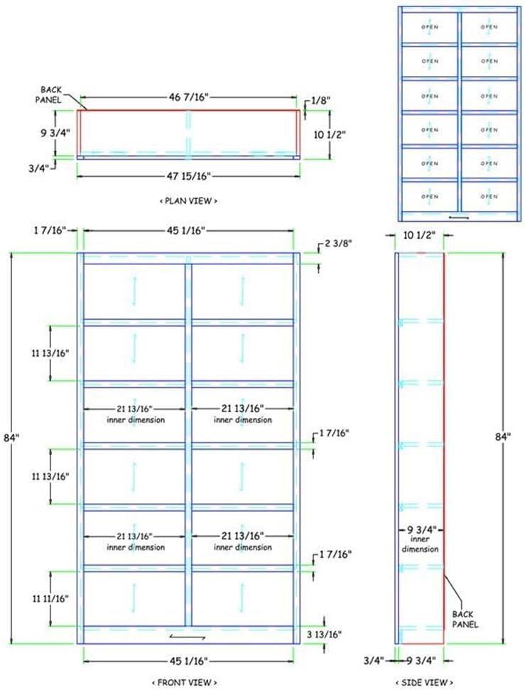 Double Wide Bookcase, Espresso Finish 12 Shelves