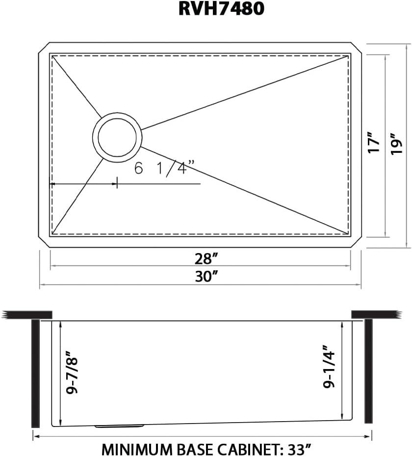 Ruvati 30-Inch Stainless Steel Single Bowl Undermount Kitchen Sink