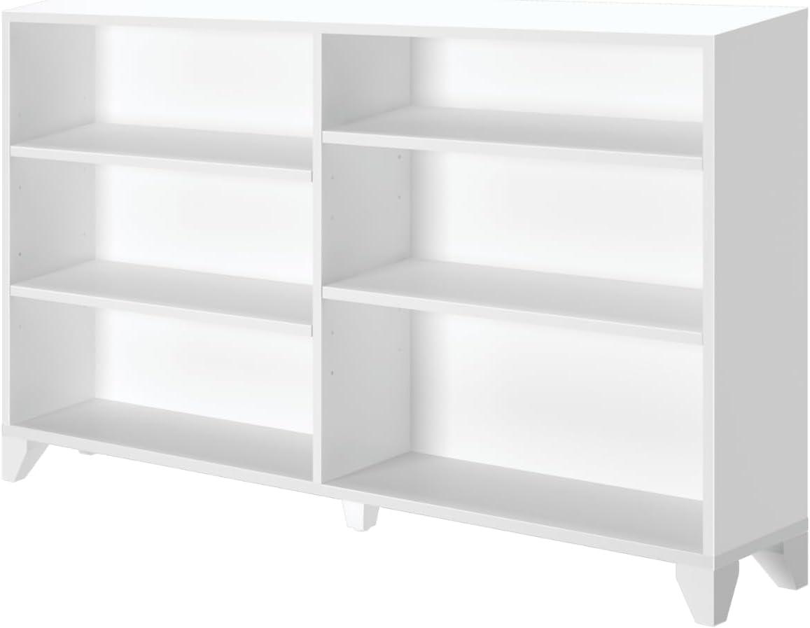 Max & Lily Classic 6-Shelf Bookcase, Solid Wood Bookcase for Kids Bedroom/Playroom