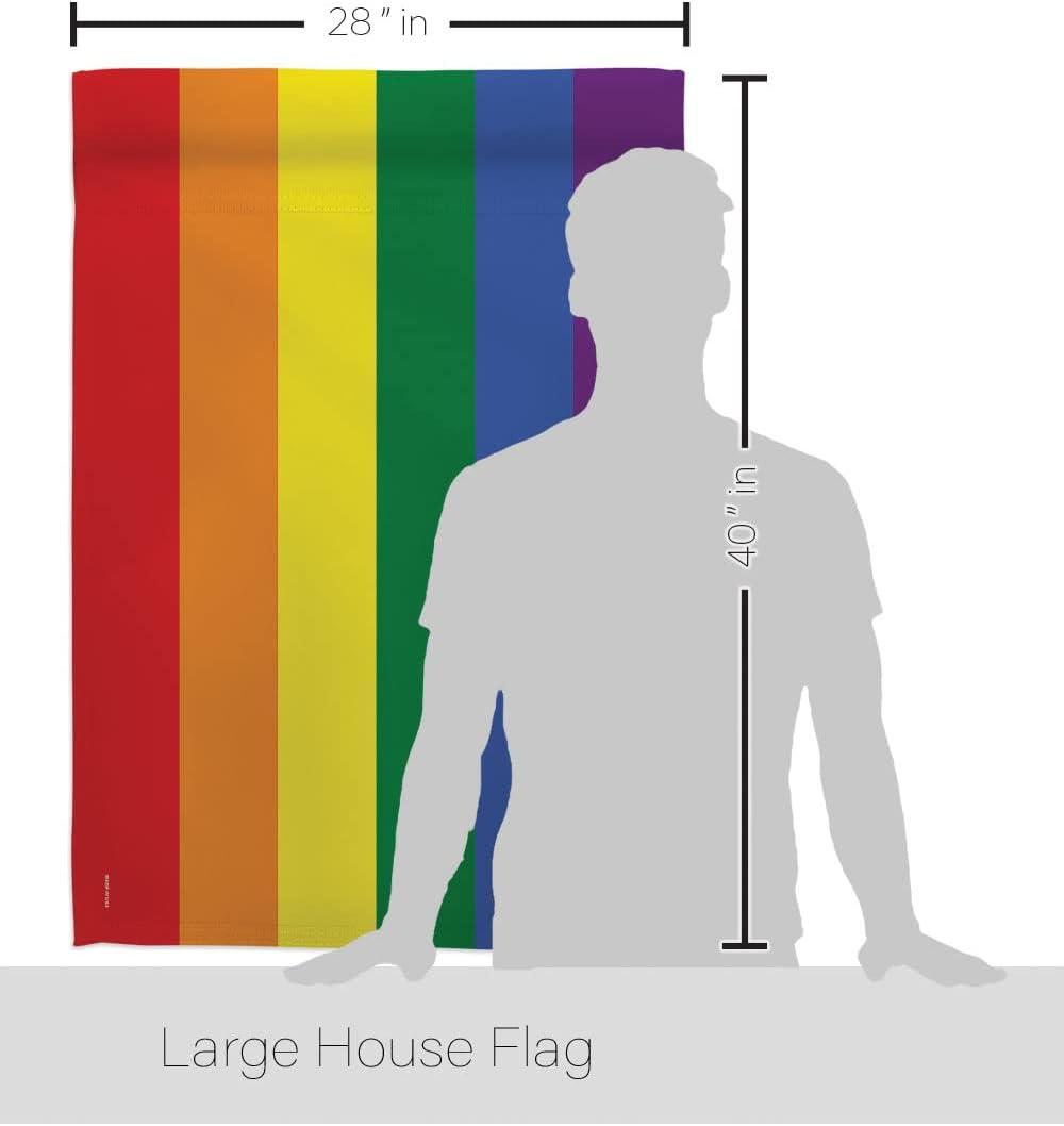 Large Rainbow Polyester Rectangular House Flag