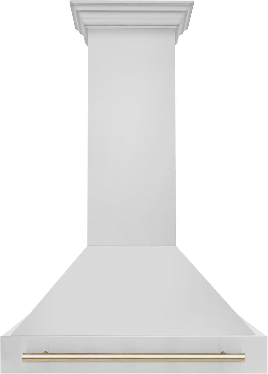 ZLINE ZLINE Autograph Edition 36 in. Stainless Steel Range Hood W/ Stainless Steel Shell & Champagne Bronze Handle 8654STZ-36-G