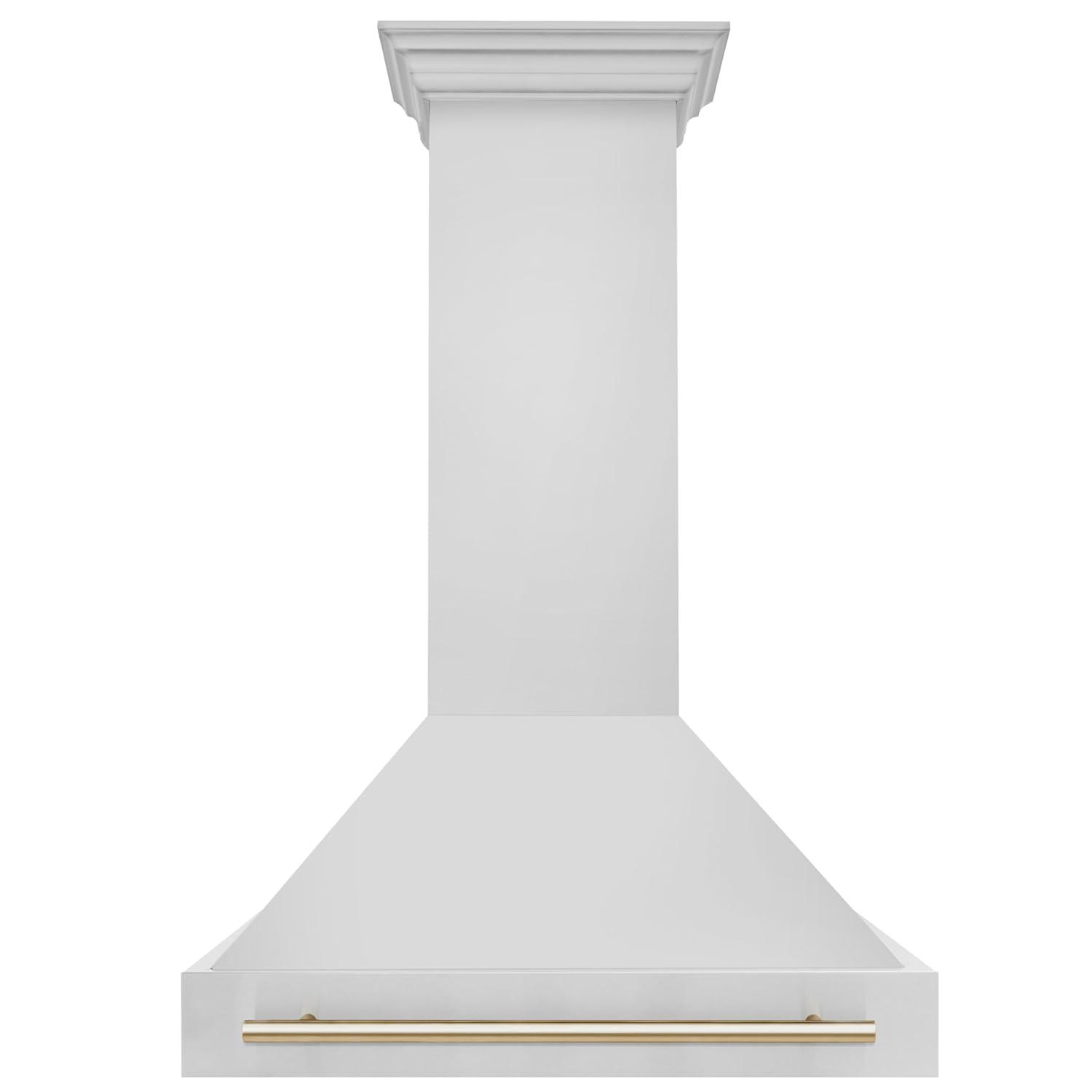 ZLINE ZLINE Autograph Edition 36 in. Stainless Steel Range Hood W/ Stainless Steel Shell & Champagne Bronze Handle 8654STZ-36-G