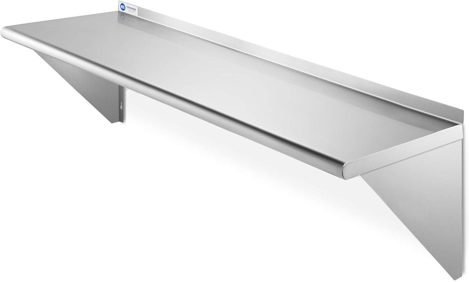 MaxiSpace 48" Silver Stainless Steel Commercial Kitchen Wall Shelf