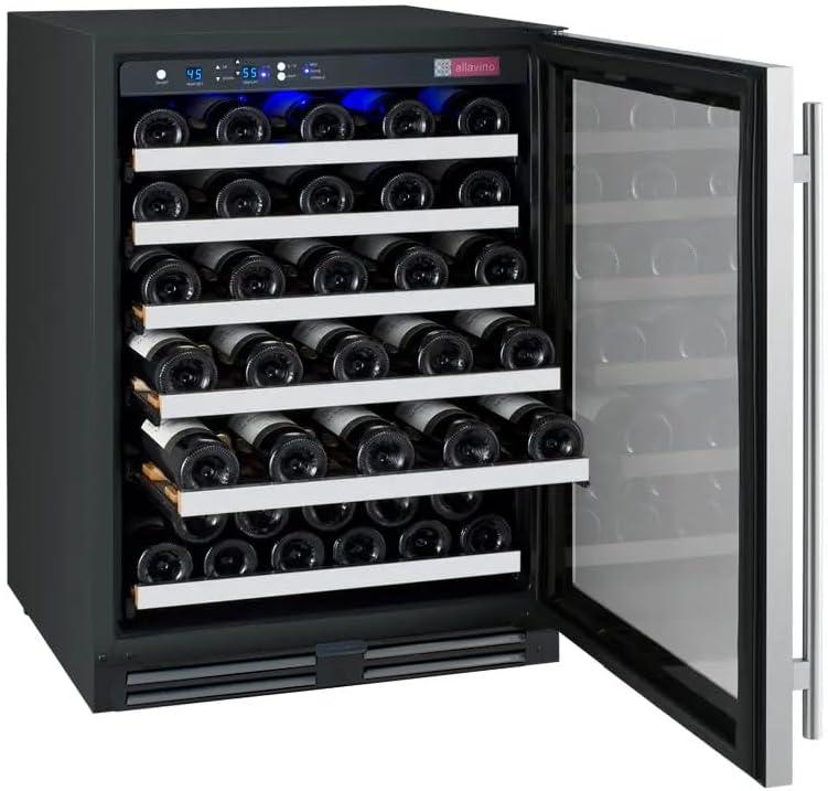 Stainless Steel 24" Single Zone Wine Refrigerator with Interior Lighting