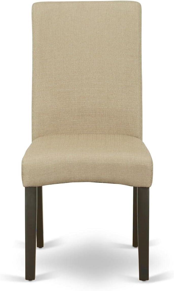 East West Furniture Driscol 39" Fabric Dining Chairs in Cappuccino (Set of 2)
