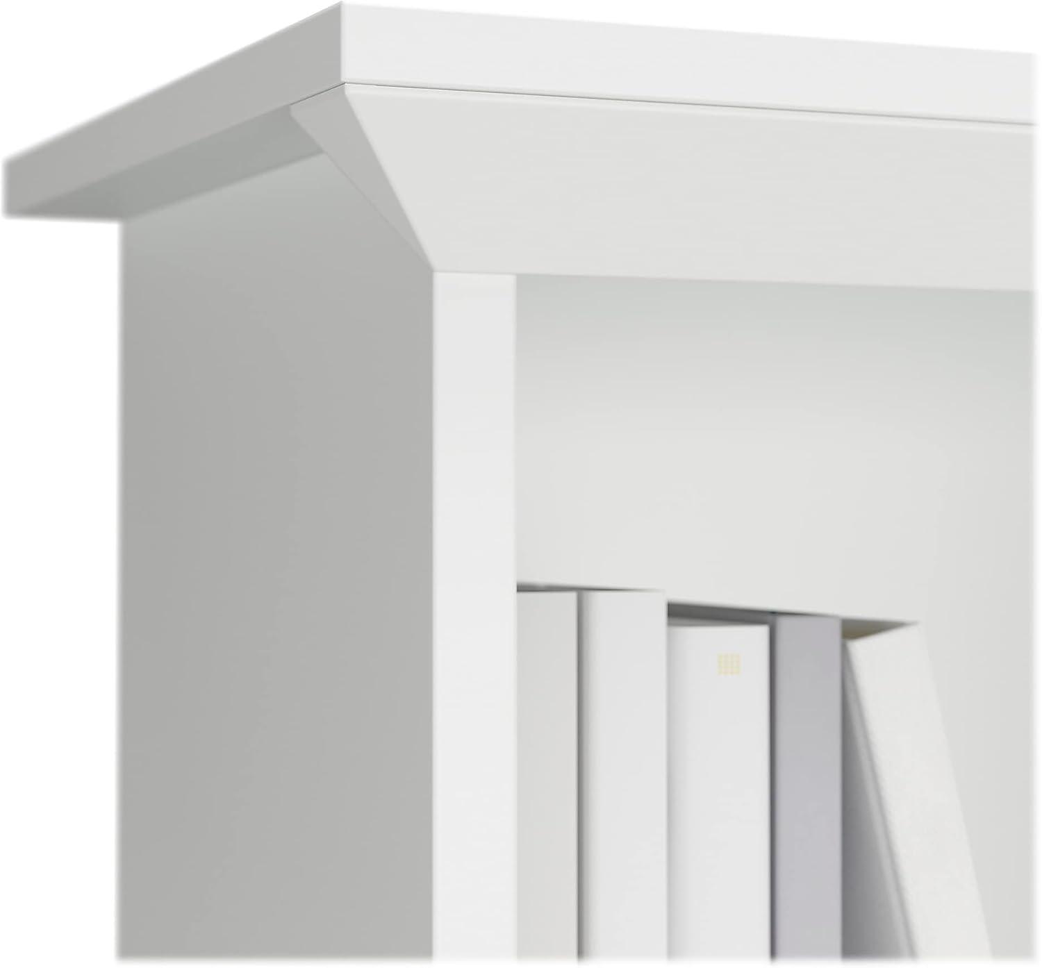 Bush Furniture Salinas Farmhouse 60W Hutch with Storage in Shiplap Gray and White - fits L Shaped Desk (sold separately)