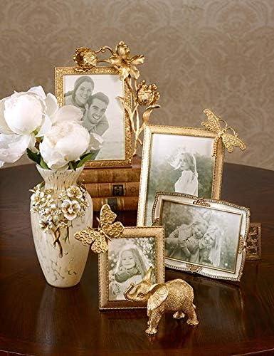 Gold Butterfly Embellished Metal Picture Frame