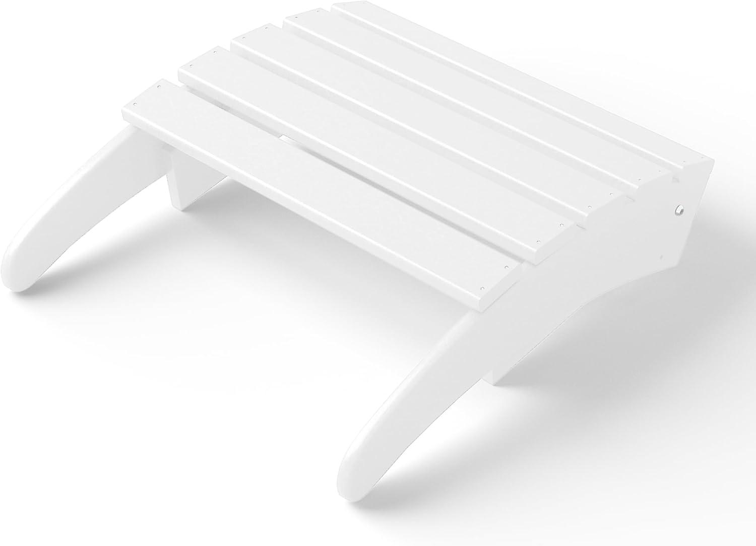 WestinTrends All-Weather Outdoor Patio Poly Adirondack Ottoman Footrest, White