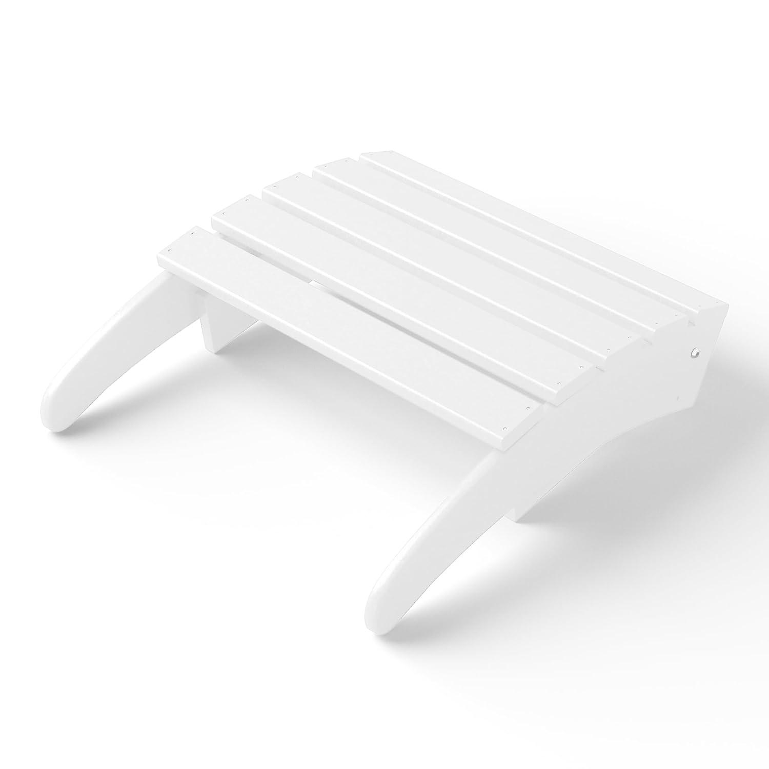 WestinTrends All-Weather Outdoor Patio Poly Adirondack Ottoman Footrest, White
