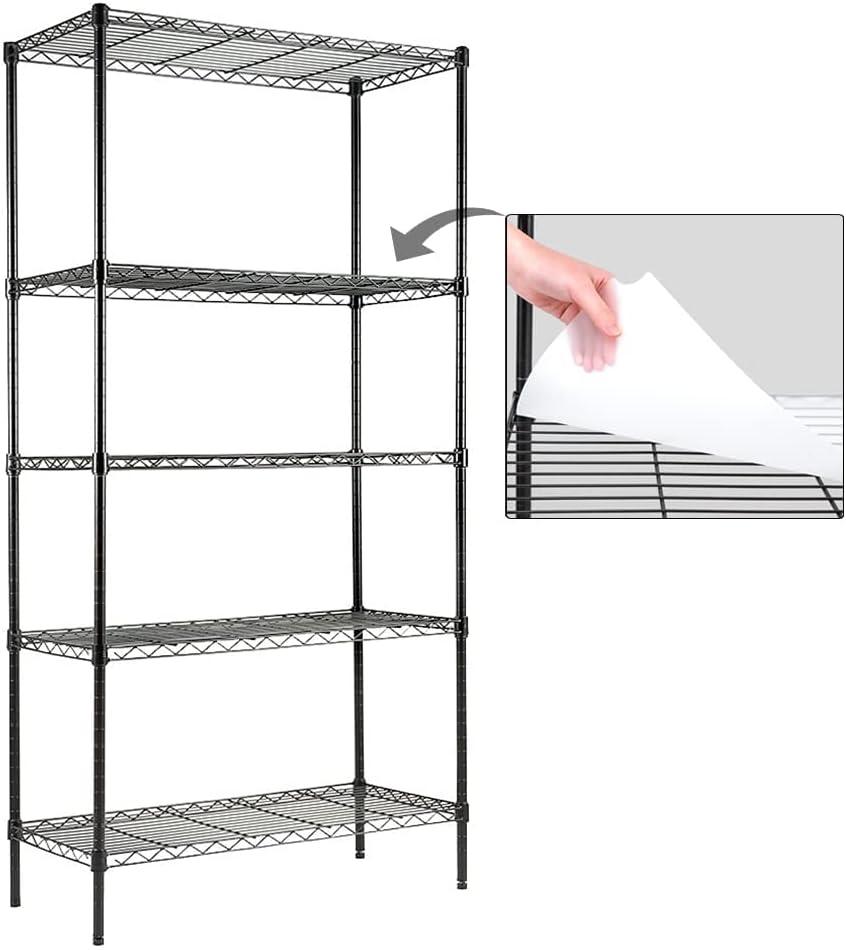 EFINE 5-Shelf Shelving Unit with Shelf Liners Set of 5, Adjustable, Metal Wire Shelves, 150lbs Loading Capacity Per Shelf, Shelving Units and Storage for Kitchen and Garage