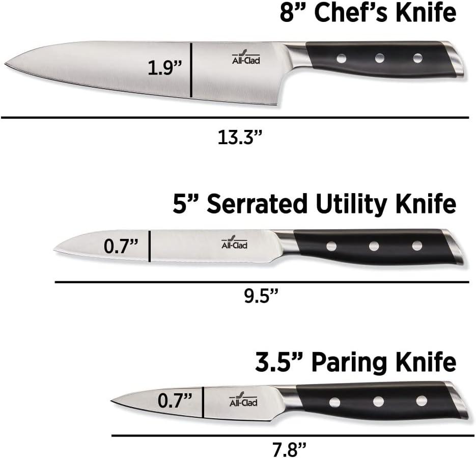 All-Clad Forged German Stainless Steel 3-Piece Knife Set