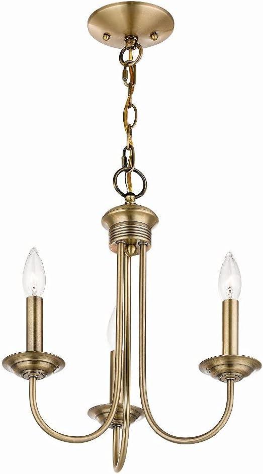 Livex Lighting Estate 3 - Light Chandelier in  Antique Brass