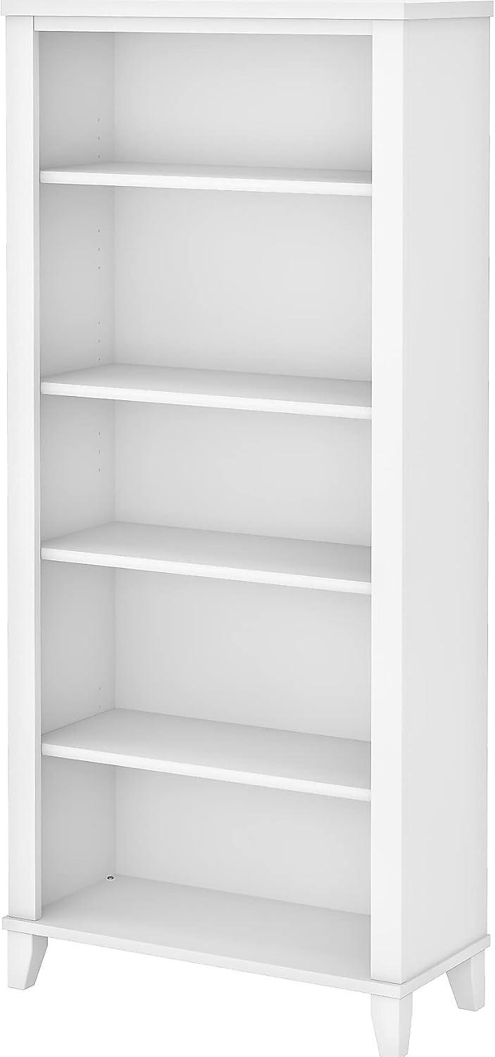 Bush Furniture Somerset 5 Shelf Tall Bookcase in White Finish