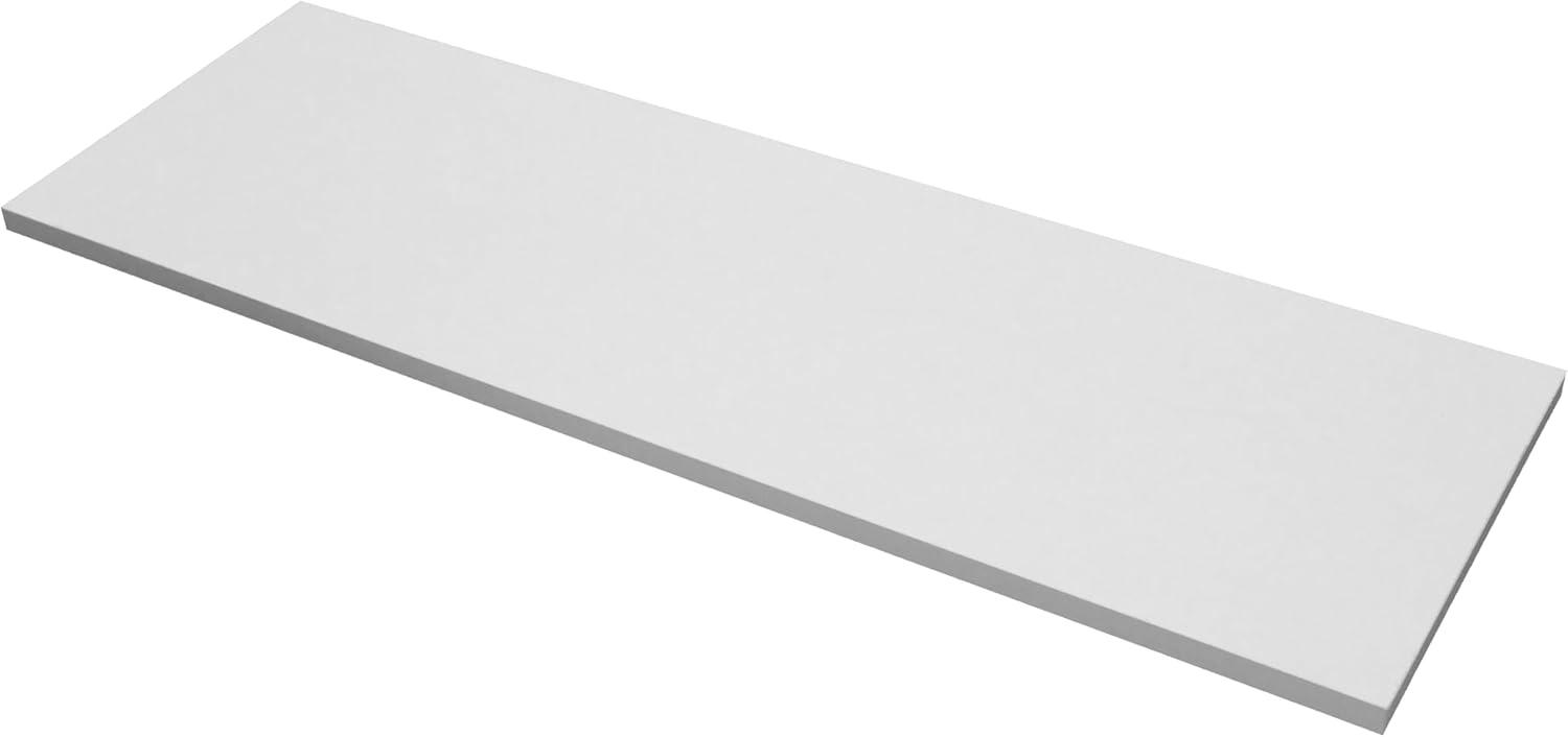 SSWBasics Laminated White Melamine Shelf Contemporary 12” x 36” x Single-Tier Minimalist