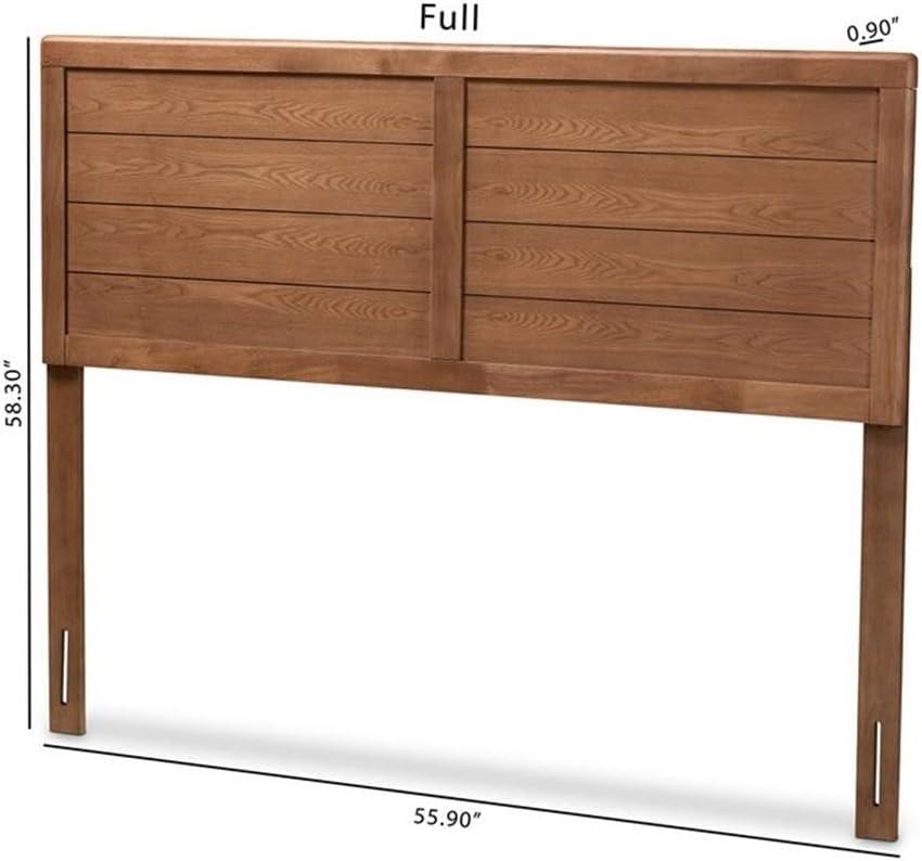 Baxton Studio Queen Seren Walnut Finished Wood Headboard Brown: Rubberwood Frame, No Box Spring Needed